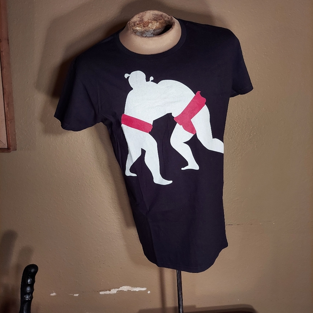 Anvil Lightweight Womens Large Screenprinted Custom Design Sumo.